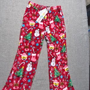 NWT girl’s Candy Pink holiday fleece pants size 7/8!!
